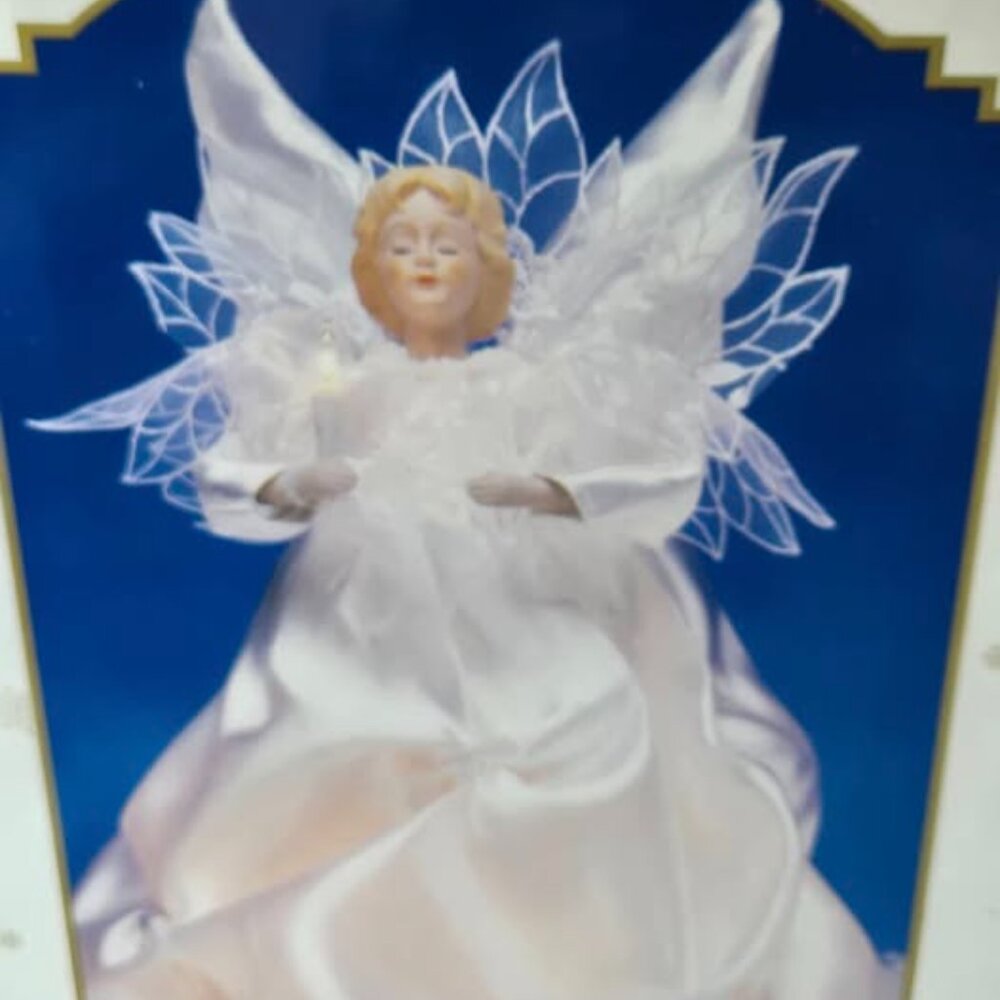 VTG Holiday Classic 11" Animated ANGEL Lighted Porcelian Face and Hands - Picture 15 of 16